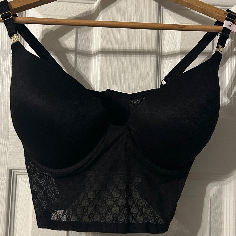 Victoria's Secret Black Lace Corset Bra